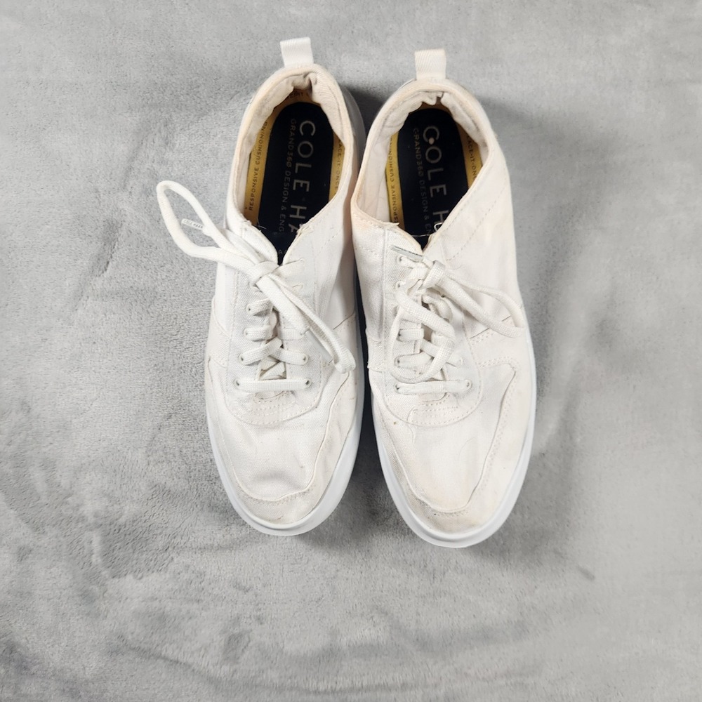 Cole Haan Mens 10.5M Grandpro Rally White Canvas Court Casual Lifestyle Sneaker